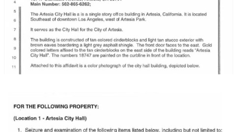 Artesia Council Tony Lima, Monica Manalo, Former City Manager and City Clerk Named in Felony Search Warrant