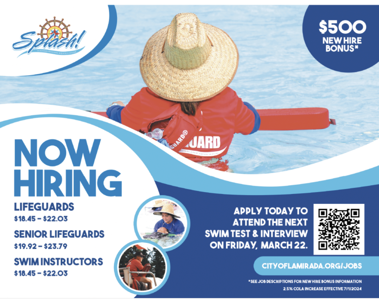 La Mirada’s Splash! Water Park Hiring Lifeguards and Swim Instructors La Mirada Lamplighter