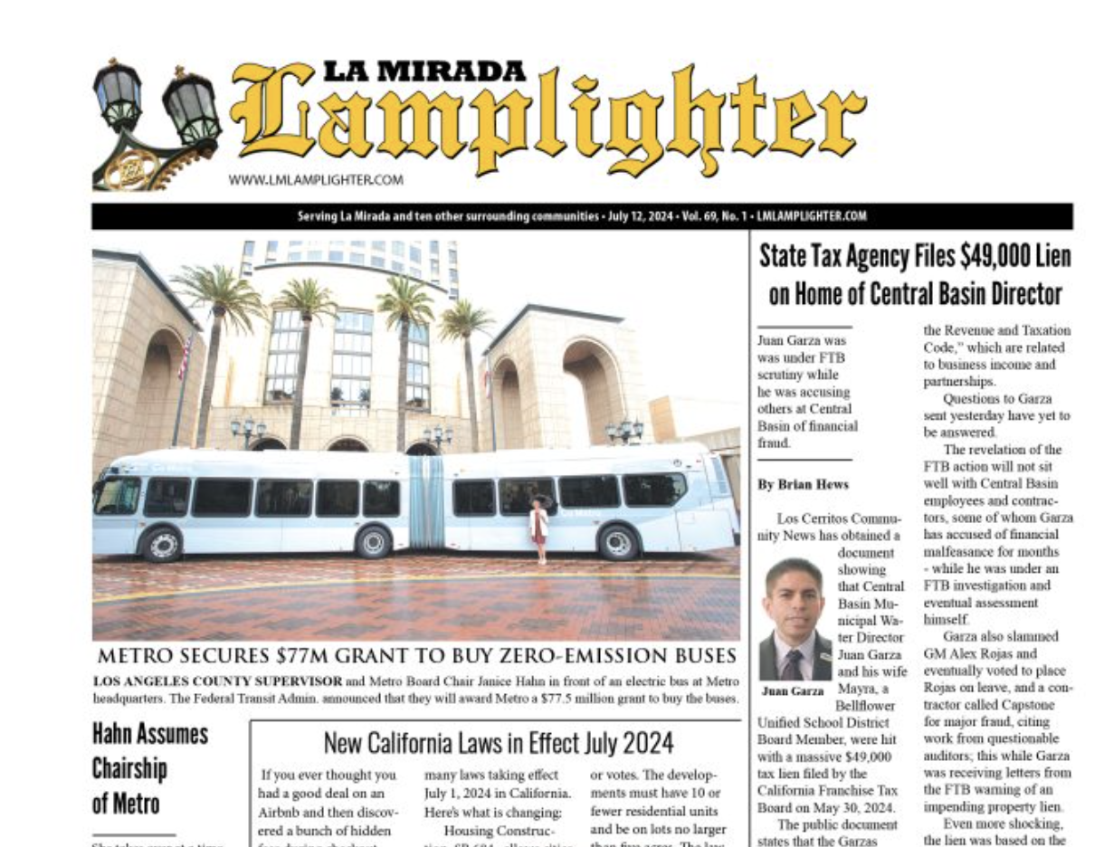 July 12, 2024 La Mirada Lamplighter La Mirada Lamplighter
